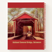 Ashland Red Covered Bridge in Delaware op Red Note Notitieboek (Achterkant)