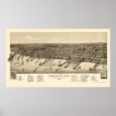 Ashland, WI Panoramic Map - 1886 Poster (Voorkant)