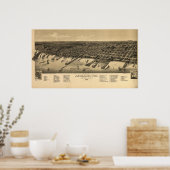 Ashland Wisconsin 1886 Antiek Panorama Poster (Keuken)