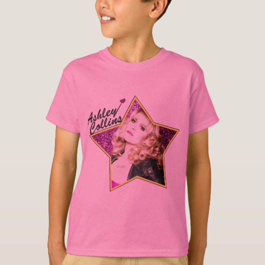 Ashley Collins Kinder Star Pink T Shirt. T-shirt (Voorkant)