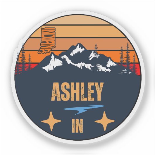 Ashley, Indiana Sticker (Voorkant)