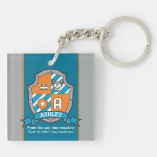 Ashley naam betekent jongens crest beer custom sleutelhanger