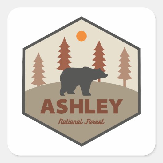 Ashley National Forest Beer Vierkante Sticker (Voorkant)