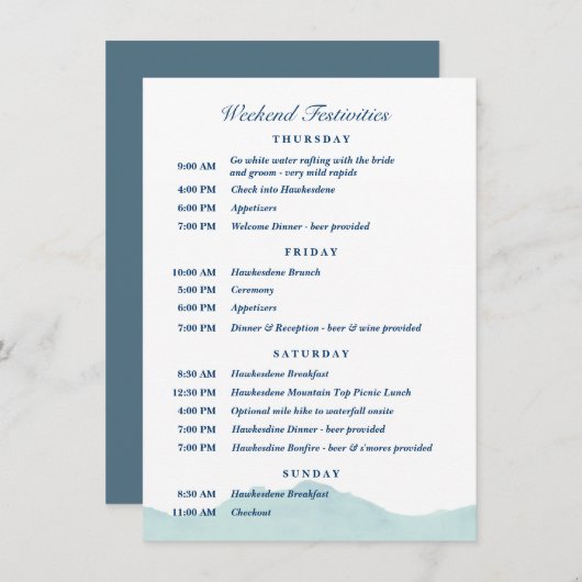 Ashley & Nolan's Wedding Schedule 1 Kaart (Voorkant / Achterkant)