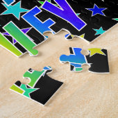 "ASHLEY" voornaam, geun "HAPPY BIRTHDAY" Legpuzzel (Zijkant)