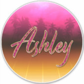 Ashley Vorname Name golden pink Aufkleber Sticker (Voorkant)