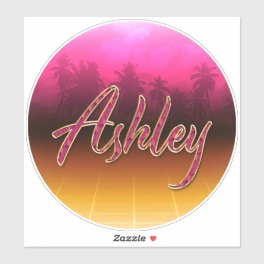 Ashley Vorname Name golden pink Aufkleber Sticker (Vel)