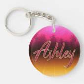 Ashley Vorname Name golden pink Schlüsselanhänger Sleutelhanger (Voorkant)