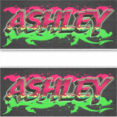 Ashley Vorname Name Graffiti Aufkleber Sticker (Voorkant)