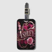 Ashley's Floral Heart Bagagelabel (Voorkant (verticaal))