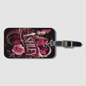 Ashley's Floral Heart Bagagelabel (Voorkant (horizontaal))