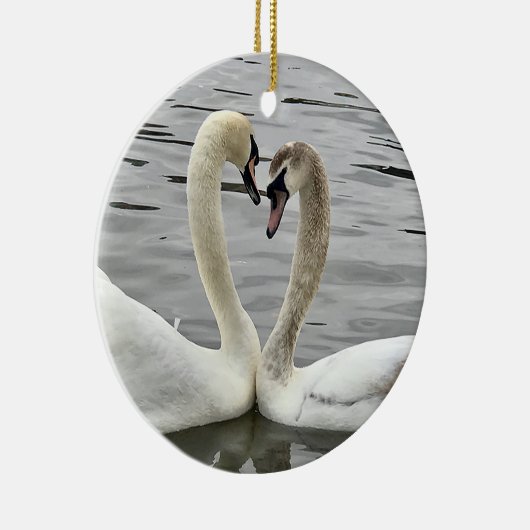 Ashley's Swans in Love ornament gepersonaliseerd (Rechts)