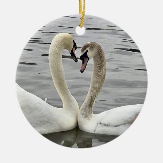 Ashley's Swans in Love ornament gepersonaliseerd (Voorkant)