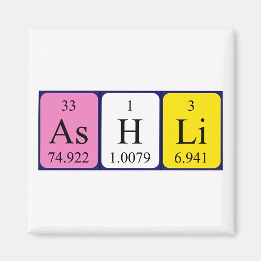 Ashli periodieke lijstnaam magnet (Voorkant)