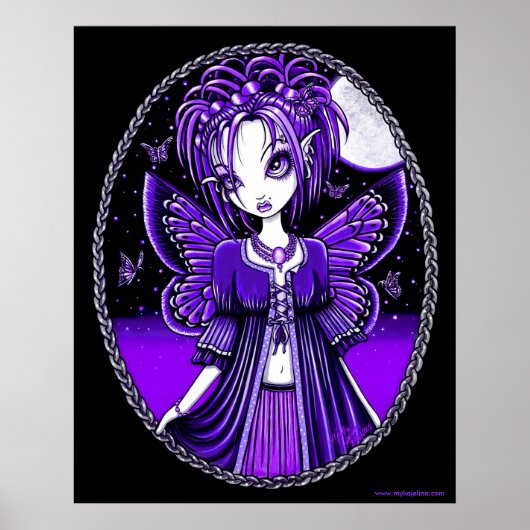 Ashly Paars Butterfly Moon Fairy Poster (Voorkant)
