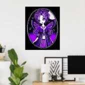 Ashly Paars Butterfly Moon Fairy Poster (Thuiskantoor)