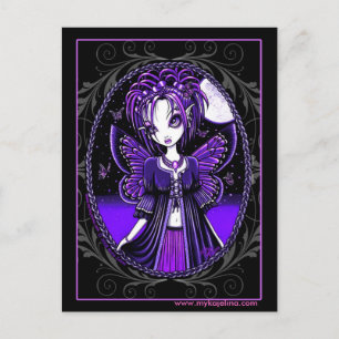 "Ashly" Paarse Butterfly Moon Fairy Briefkaart