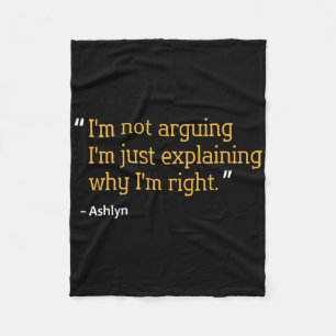 Ashlyn Gift Quote Gepersonaliseerde Grappige Verja Fleece Deken