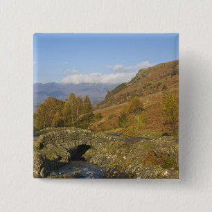Ashness Bridge, Lake District, Cumbria, Engeland Vierkante Button 5,1 Cm