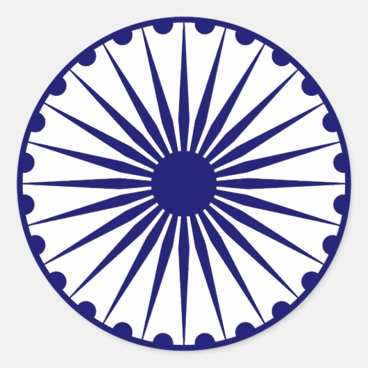 Ashoka Chakra, Indiase vlag Ronde Sticker (Voorkant)