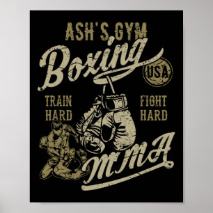 Ash's Gym Boksen Mma Retro Design Voor De Naam Ash Poster