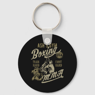 Ash's Gym Boxing MMA Retro Design voor de naam Ash Sleutelhanger