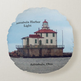 Ashtabula Harbor Light round-kussen Rond Kussen