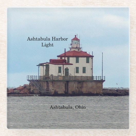 Ashtabula Harbour Light glass onderzetter (Voorkant)
