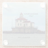 Ashtabula Harbour Light glass onderzetter Glazen Onderzetter (Achterkant)
