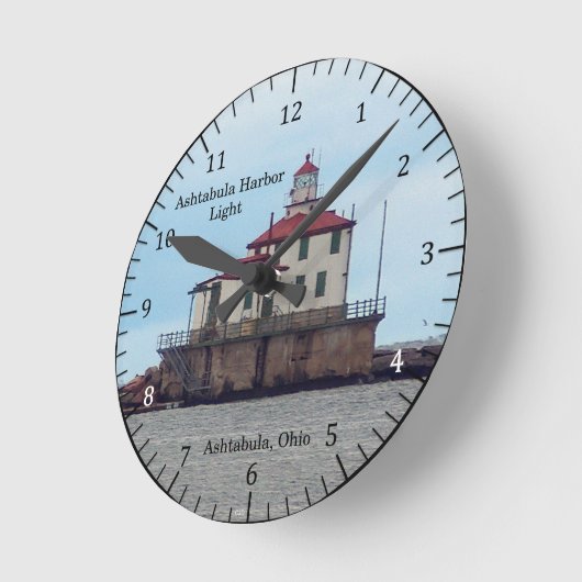 Ashtabula Harbour Light-klok Ronde Klok (Hoek)