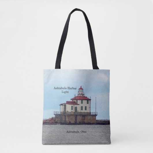 Ashtabula Harbour Light over de hele canvas tas (Voorkant)