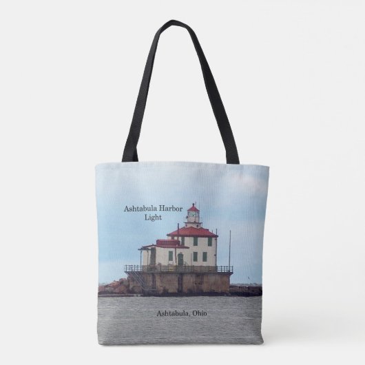 Ashtabula Harbour Light over de hele canvas tas (Achterkant)