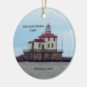 Ashtabula Harbour Light-versiering Keramisch Ornament (Links)