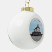 Ashtabula Harbour Light-versiering Keramische Bal Ornament (Links)