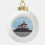 Ashtabula Harbour Light-versiering Keramische Bal Ornament (Voorkant)