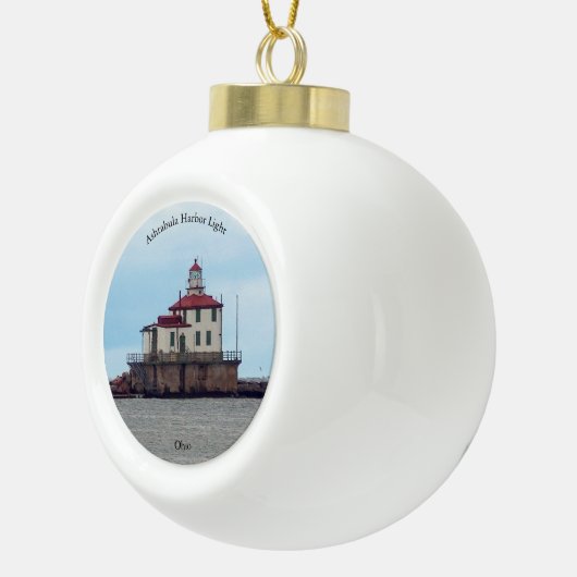 Ashtabula Harbour Light-versiering Keramische Bal Ornament (Rechts)