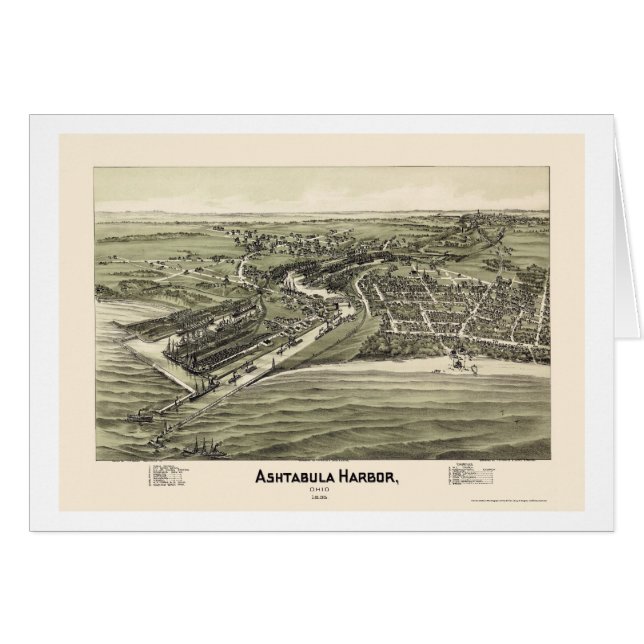 Ashtabula Harbour, OH Panoramic Map - 1896 (Voorkant Horizontaal)