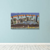 Ashtabula, Ohio - Grote letterscènes Canvas Afdruk (Insitu (Houten vloer))