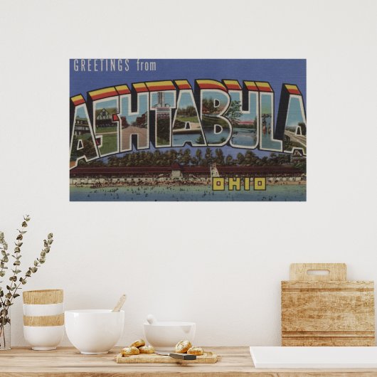 Ashtabula, Ohio - Grote letterscènes Poster (Keuken)