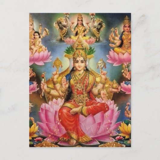 Ashtalakshmi - Acht vormen van Lakshmi Briefkaart (Voorkant)