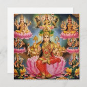 Ashtalakshmi - Acht vormen van Lakshmi Kaart (Voorkant / Achterkant)