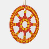Ashtamangala Symbol Dharmachakra Wiel van Dharma Keramisch Ornament (Rechts)
