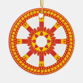 Ashtamangala Symbol Dharmachakra Wiel van Dharma Keramisch Ornament (Voorkant)
