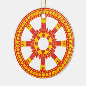 Ashtamangala Symbol Dharmachakra Wiel van Dharma Keramisch Ornament (Links)