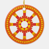 Ashtamangala Symbol Dharmachakra Wiel van Dharma Keramisch Ornament (Achterkant)