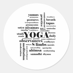 Ashtanga Yoga 8 Leden Van Woordwolk Onderwijs . Ronde Sticker