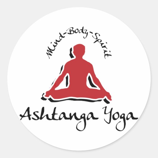 Ashtanga Yoga Ronde Sticker (Voorkant)