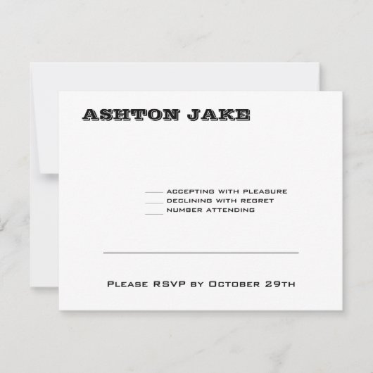 Ashton Bar Mitzvah RSVP Kaartje (Voorkant)