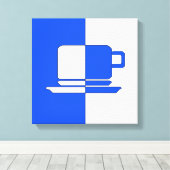 Ashton Blue en White Cup Canvas Afdruk (Insitu (Houten vloer))
