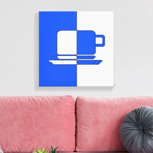 Ashton Blue en White Cup Canvas Afdruk (Insitu (Woonkamer))